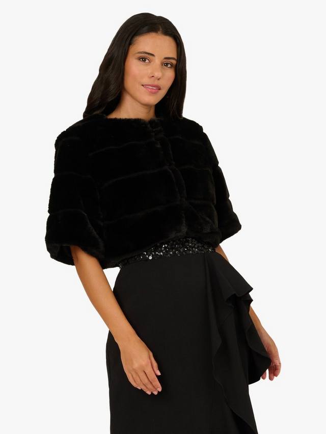 

Искусственный мех куртка-накидка Adrianna Papell, Black