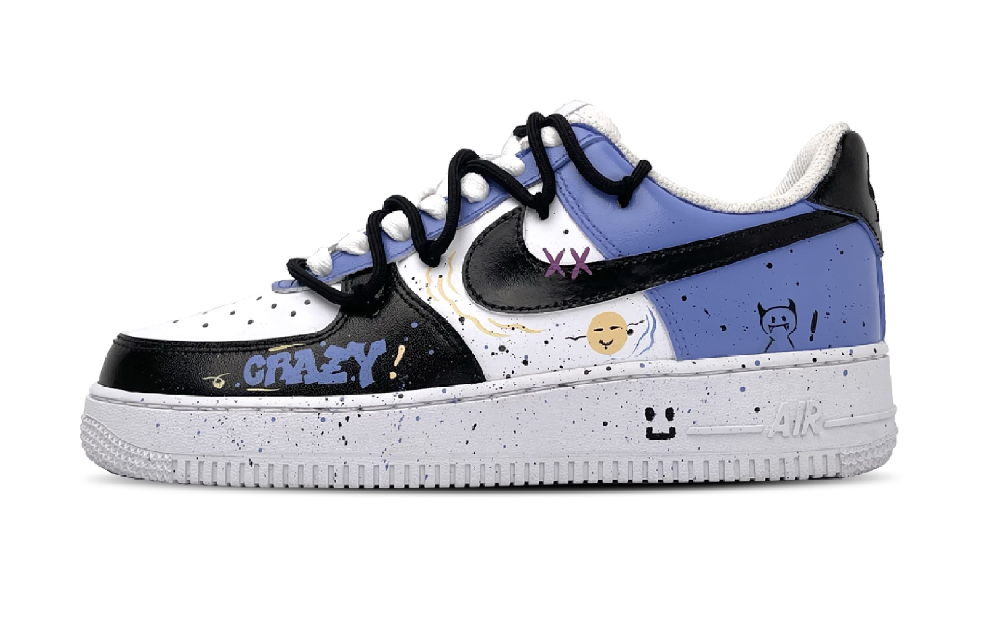

Nike Кроссовки Air Force 1 для скейтбординга, износостойкие, низкие, мужские, сине-черные