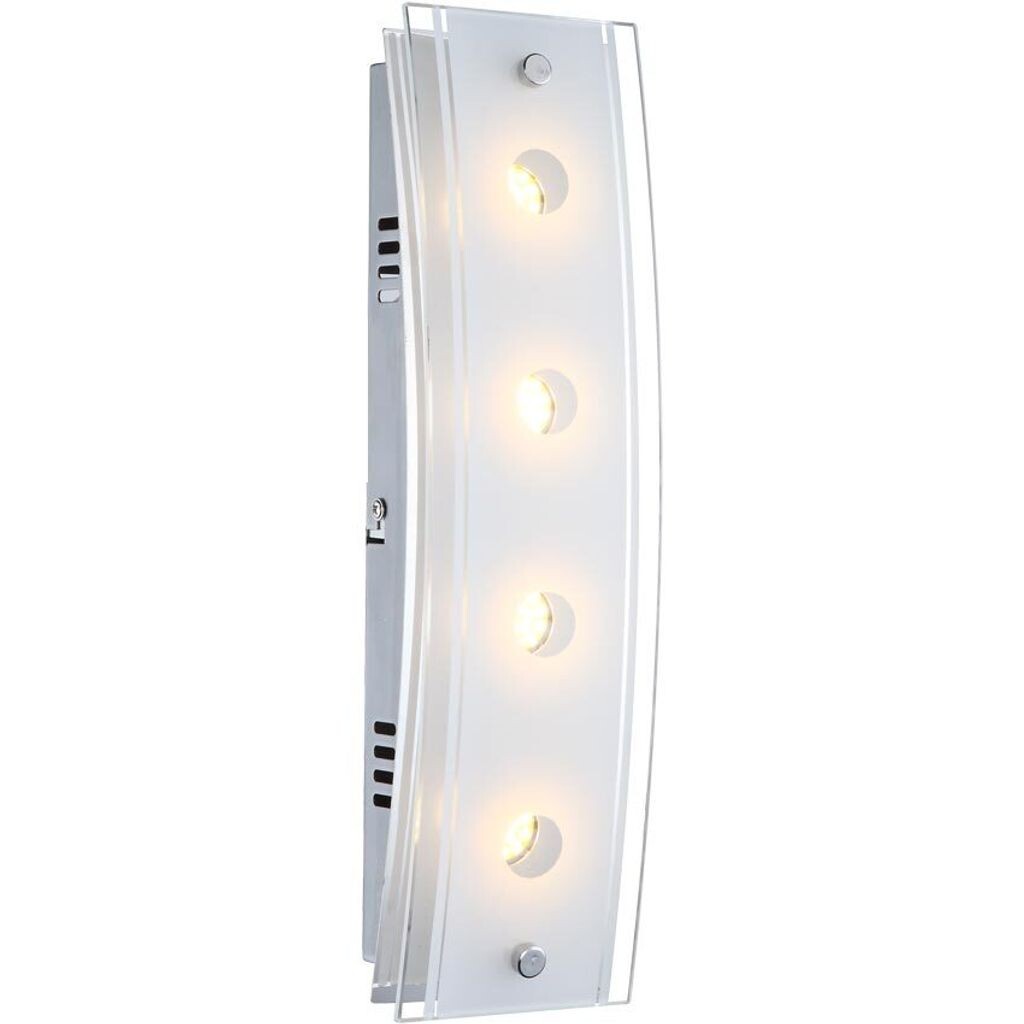 

Настенный светодиодный светильник, 4 лампочки, сатиновое стекло, L 33 см Globo Lighting, серебро
