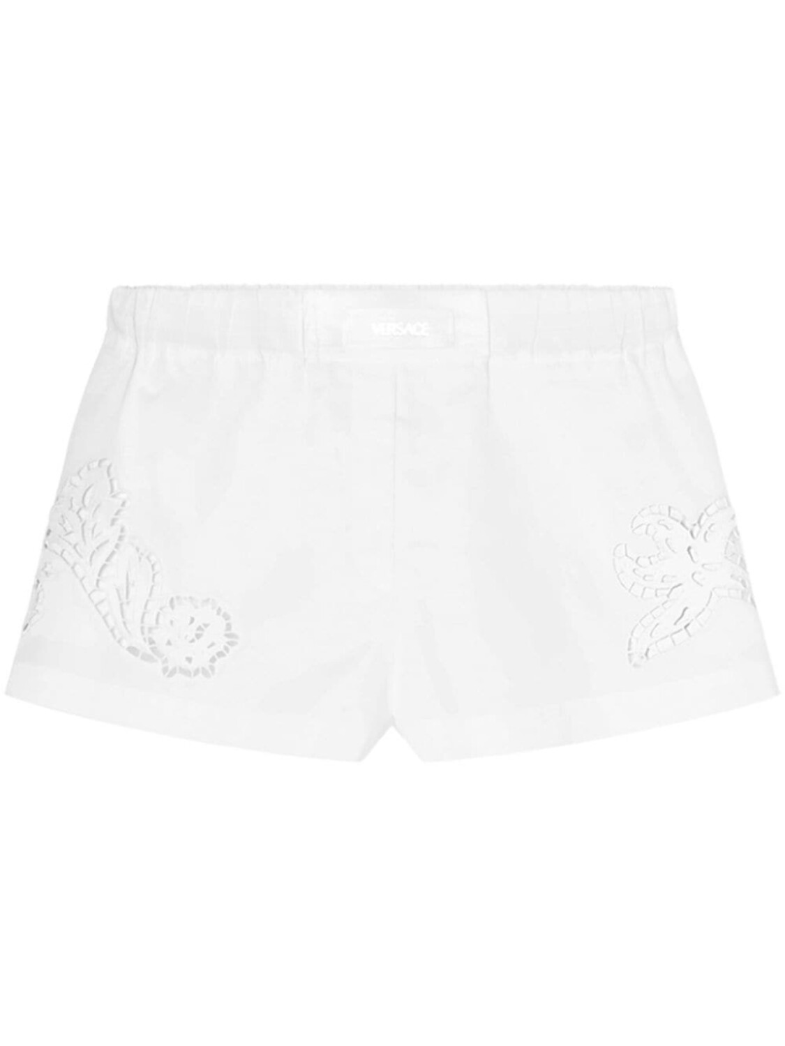 

Versace короткие шорты с английской вышивкой, белый