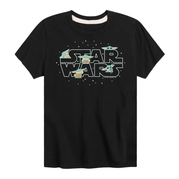 

Футболка с принтом Грогу из "Мандалорца" для мальчиков 8-20 лет Star Wars, черный