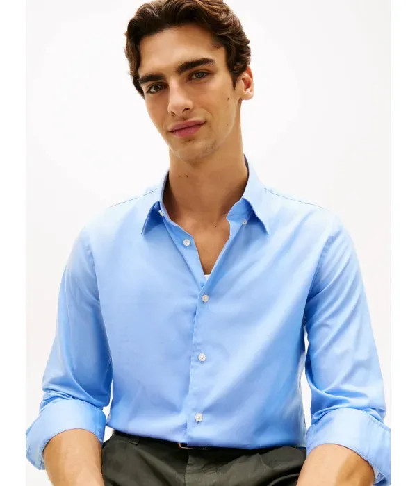 Рубашка с гибким воротником regular fit Tommy Hilfiger, небесно-голубой — фото 4