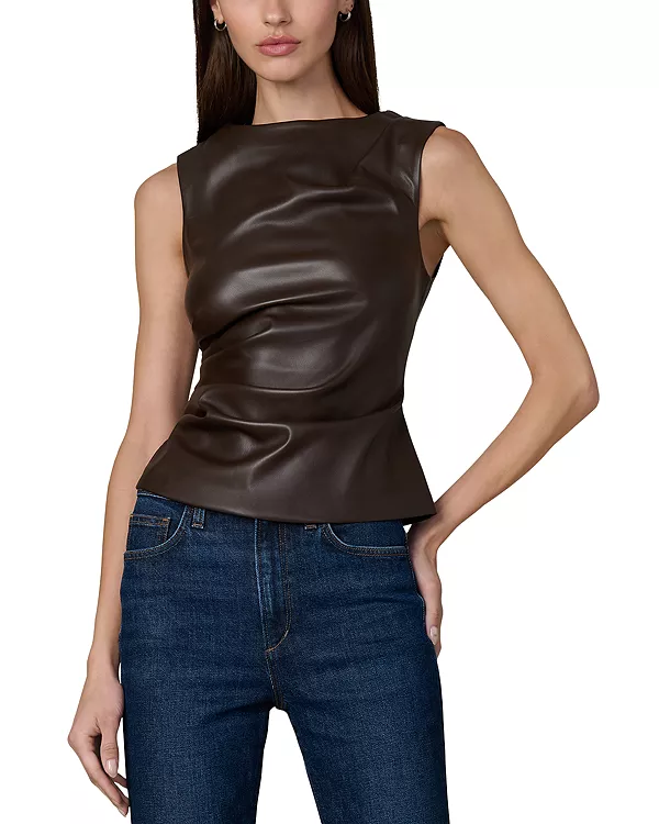 

Топ из искусственной кожи "Мег" Joe'S Jeans, коричневый