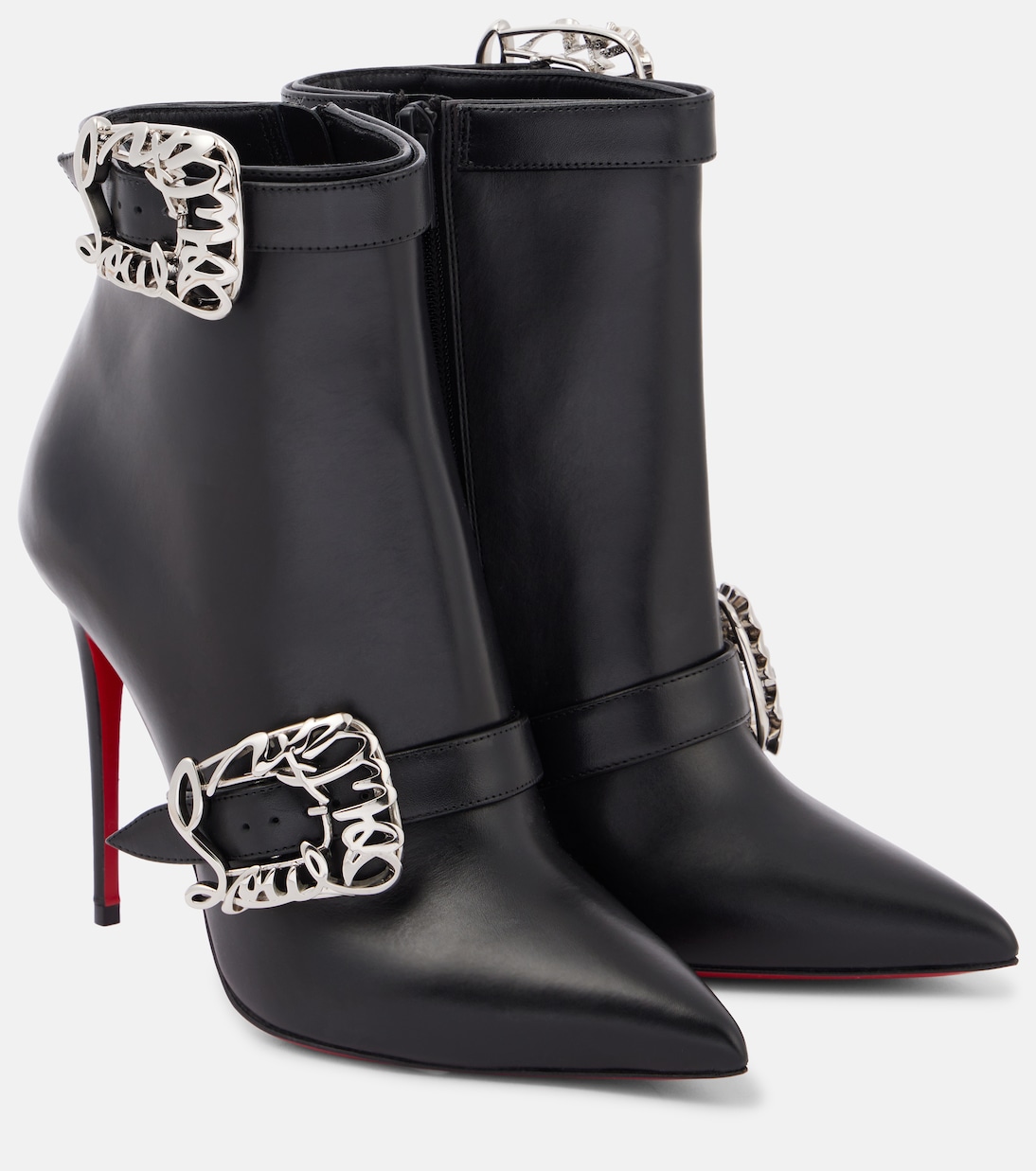 Ботильоны кожаные Giddylina 100 Christian Louboutin, черный