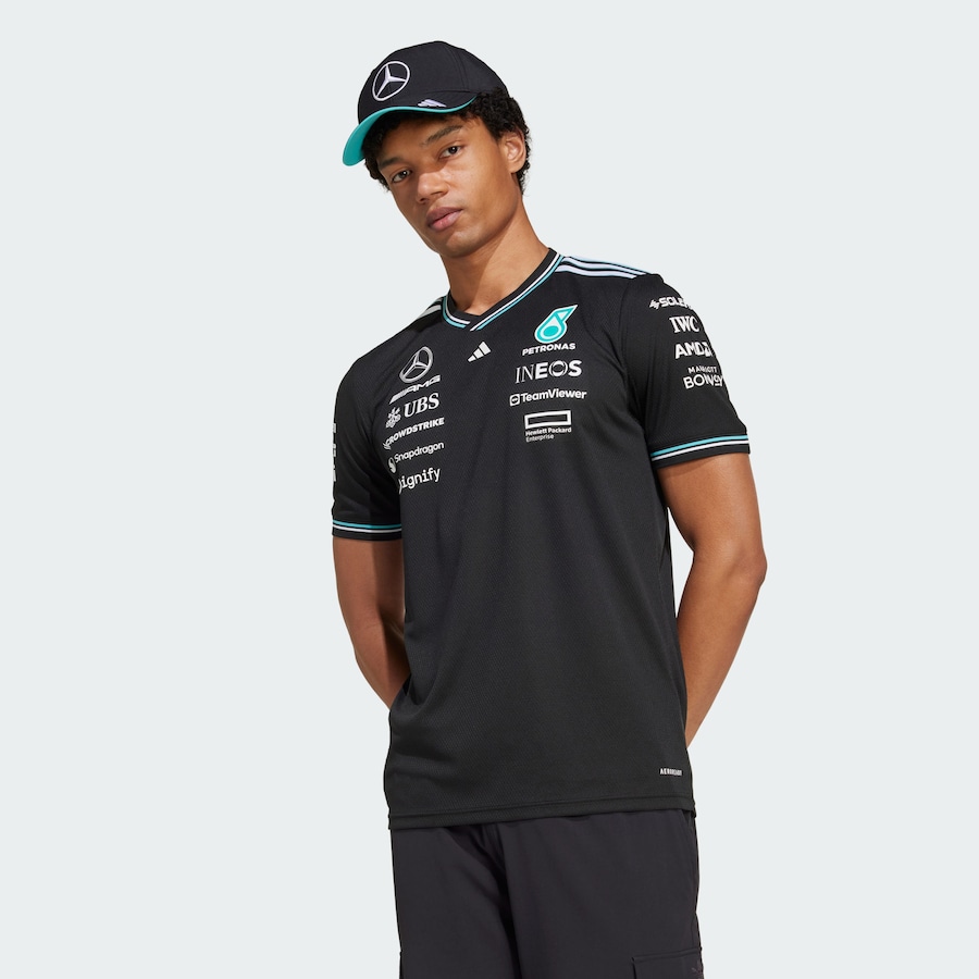 Футболка Performance ADIDAS PERFORMANCE MERCEDES - AMG PETRONAS FORMULA ONE TEAM DRIVER JERSEY, черный — фото 2
