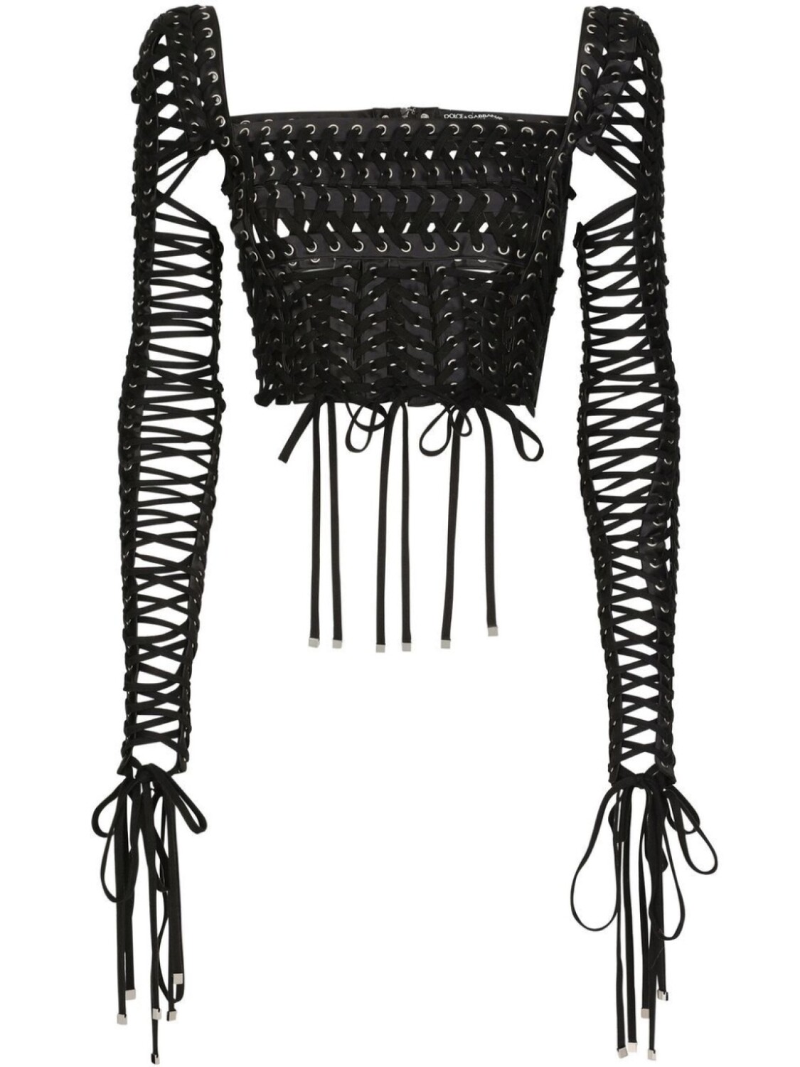 

Dolce & Gabbana lace-up detailed bustier blouse, черный