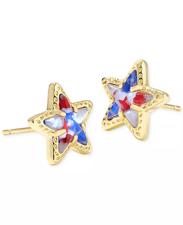 

Серьги-Гвоздики «Звезда Кэссиди» Kendra Scott, gold/white/blue