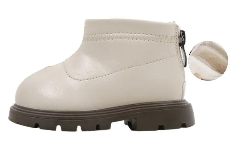 Дышащие нескользящие кроссовки Mid top для малышей MAIBUXIONG, бежевый (Fleece-Lined)