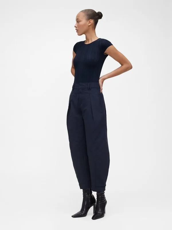 Футболка gapstudio в рубчик, базовая футболка Gap, New Classic Navy — фото 2