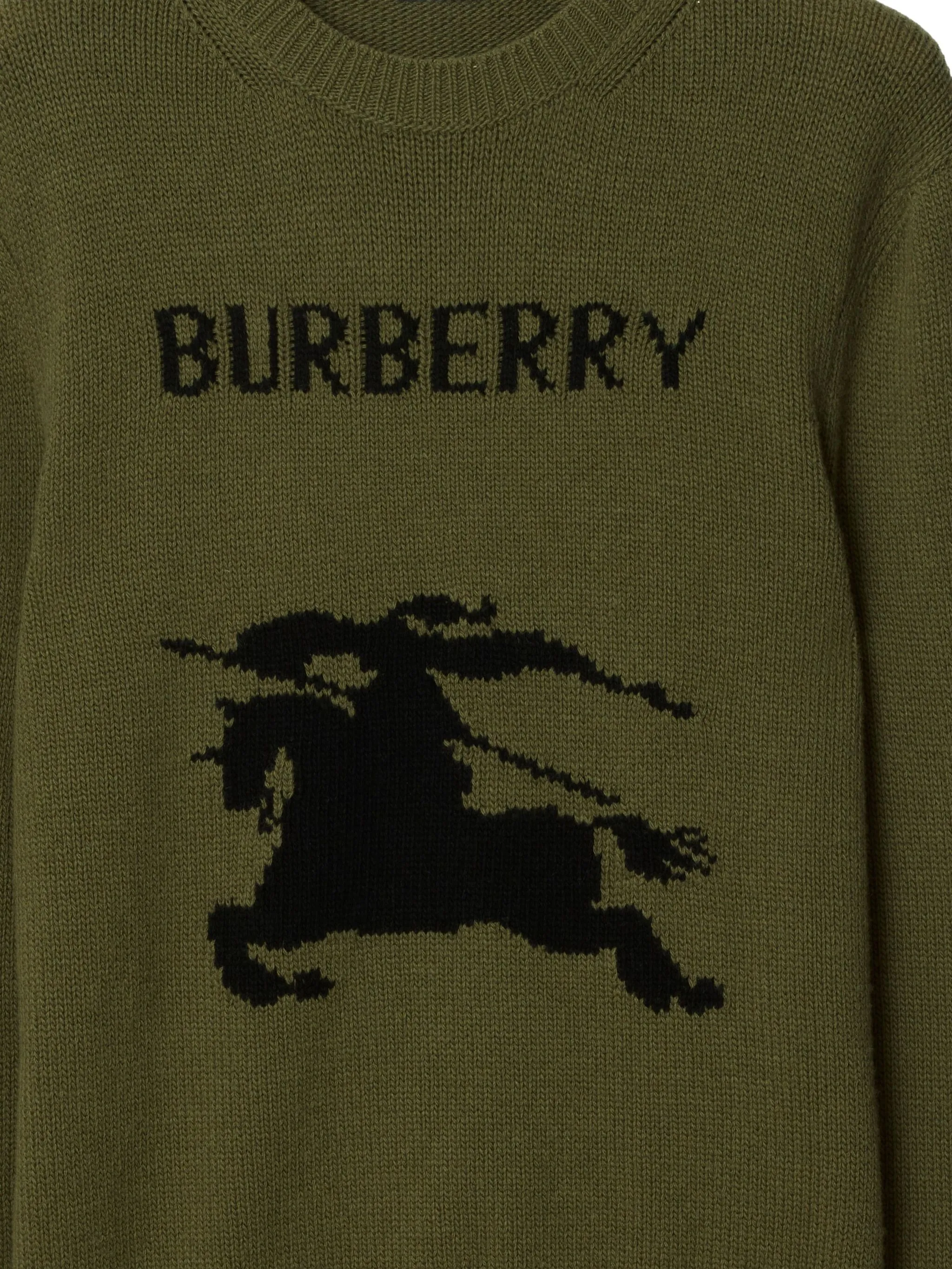 Свитер Burberry интарсия, шерсть и альпака, зеленый — фото 4