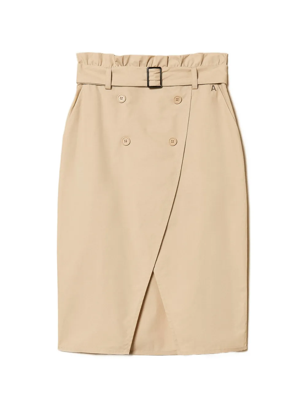 

Миди-юбка из поплина с поясом Twinset, бежевый