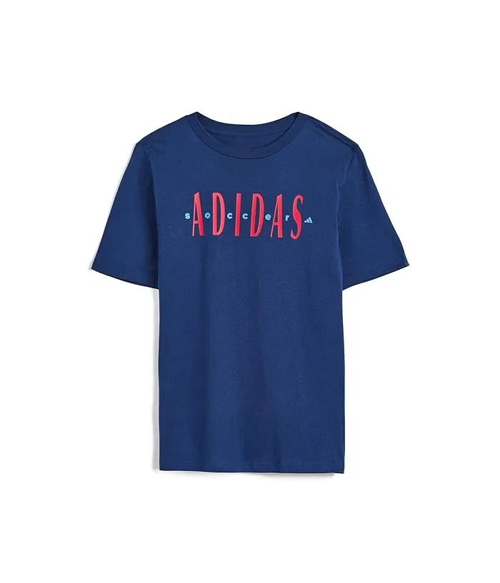 Футболка детская с принтом Adidas Soccer Tee Adidas Kids, Dark Blue
