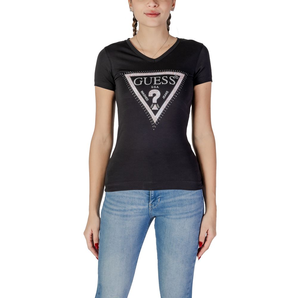 

Черные хлопковые топ и футболка GUESS
