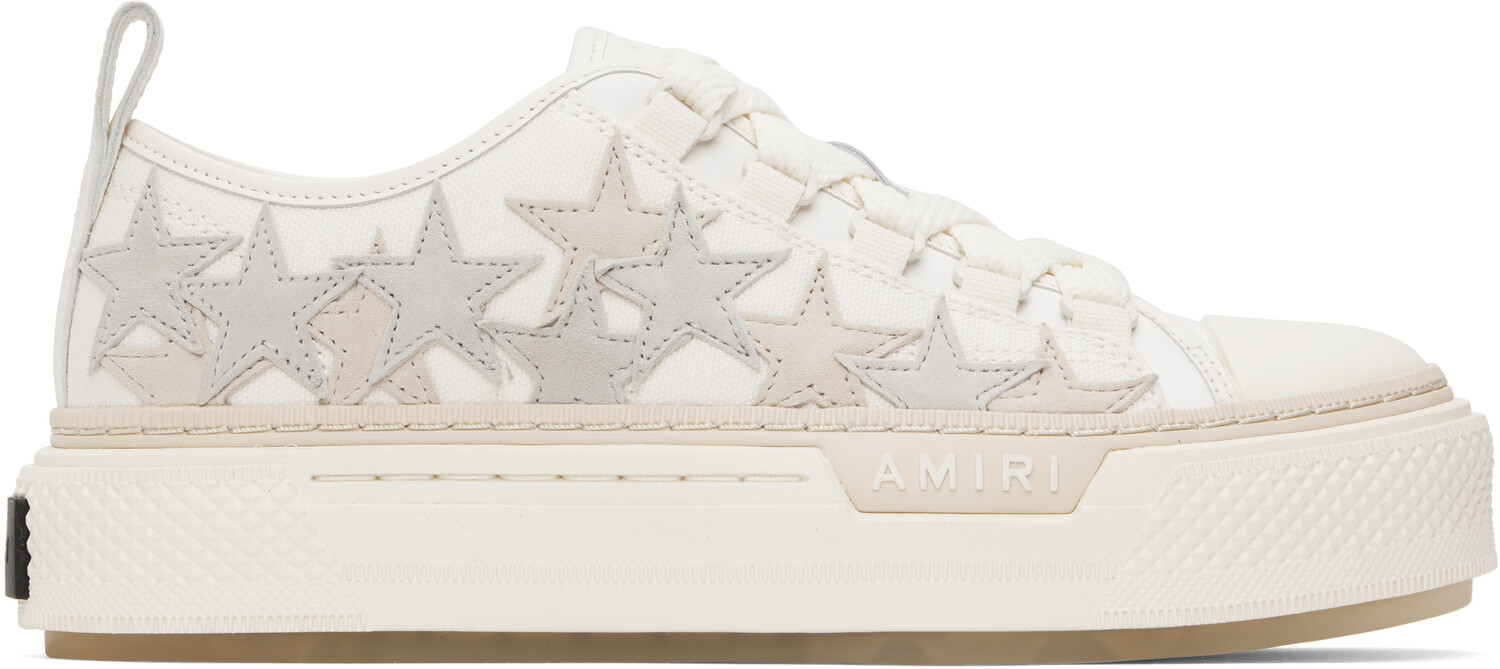 Белые и бежевые кроссовки Stars Court Low AMIRI