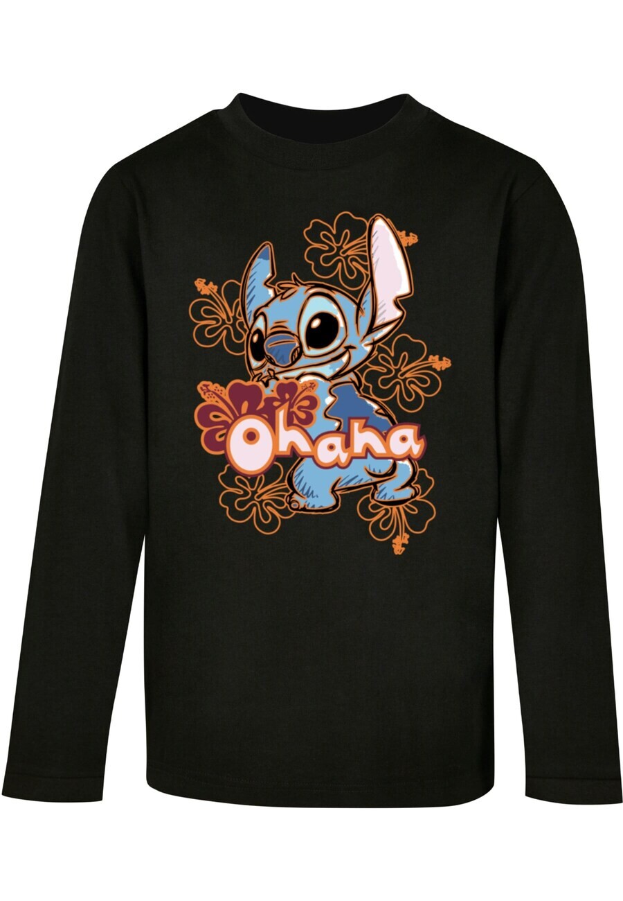 

Лонгслив ABSOLUTE CULT Shirt Lilo And Stitch - Ohana Hibiscus, черный