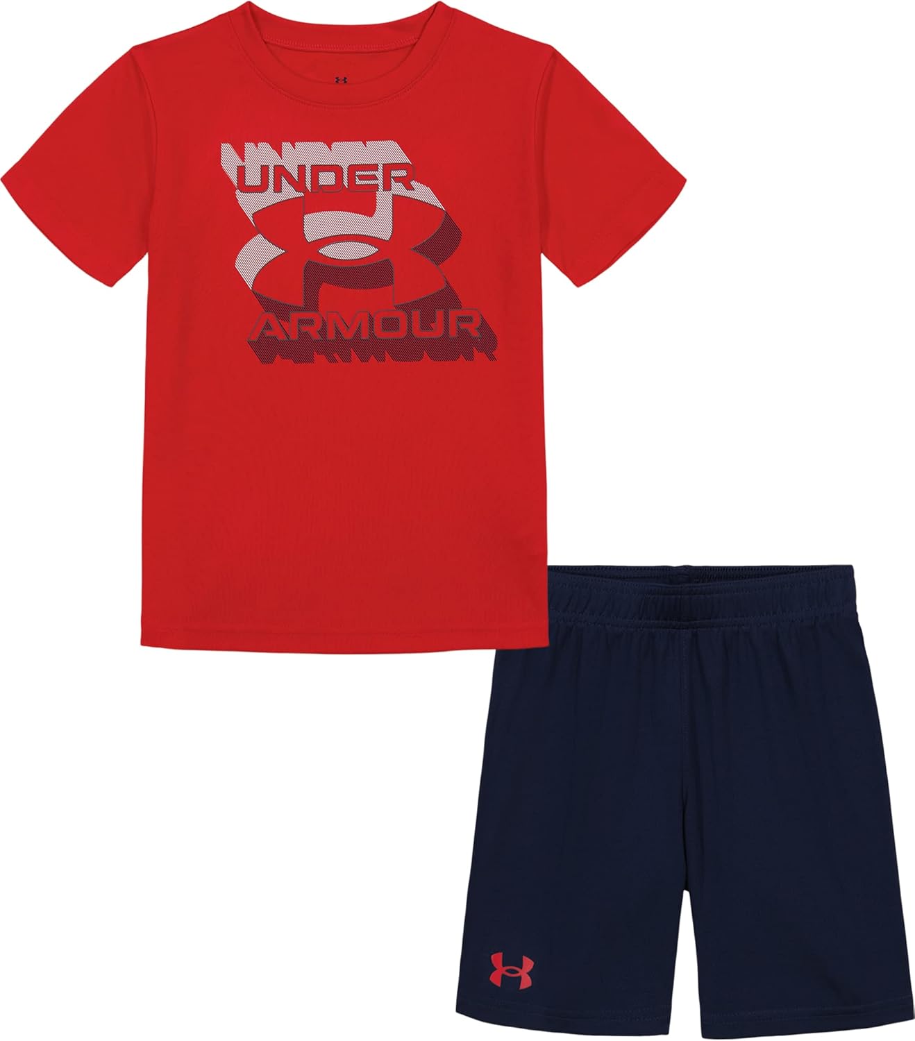 

Under Armour майка с короткими рукавами и шорты для мальчиков, легкие и дышащие, Red Zone