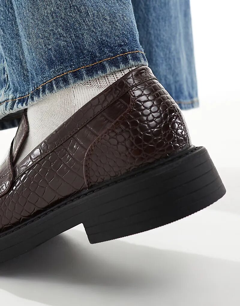 Пенни-лоферы ASOS DESIGN из искусственной крокодиловой кожи — фото 2