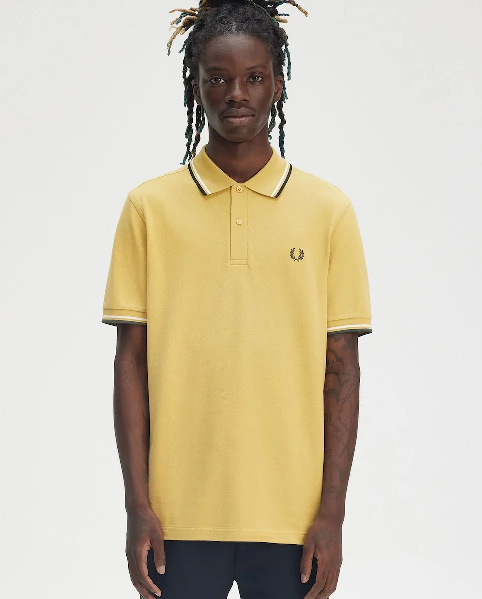 

Мужская поло с коротким рукавом и контрастной отделкой Fred Perry, желтый