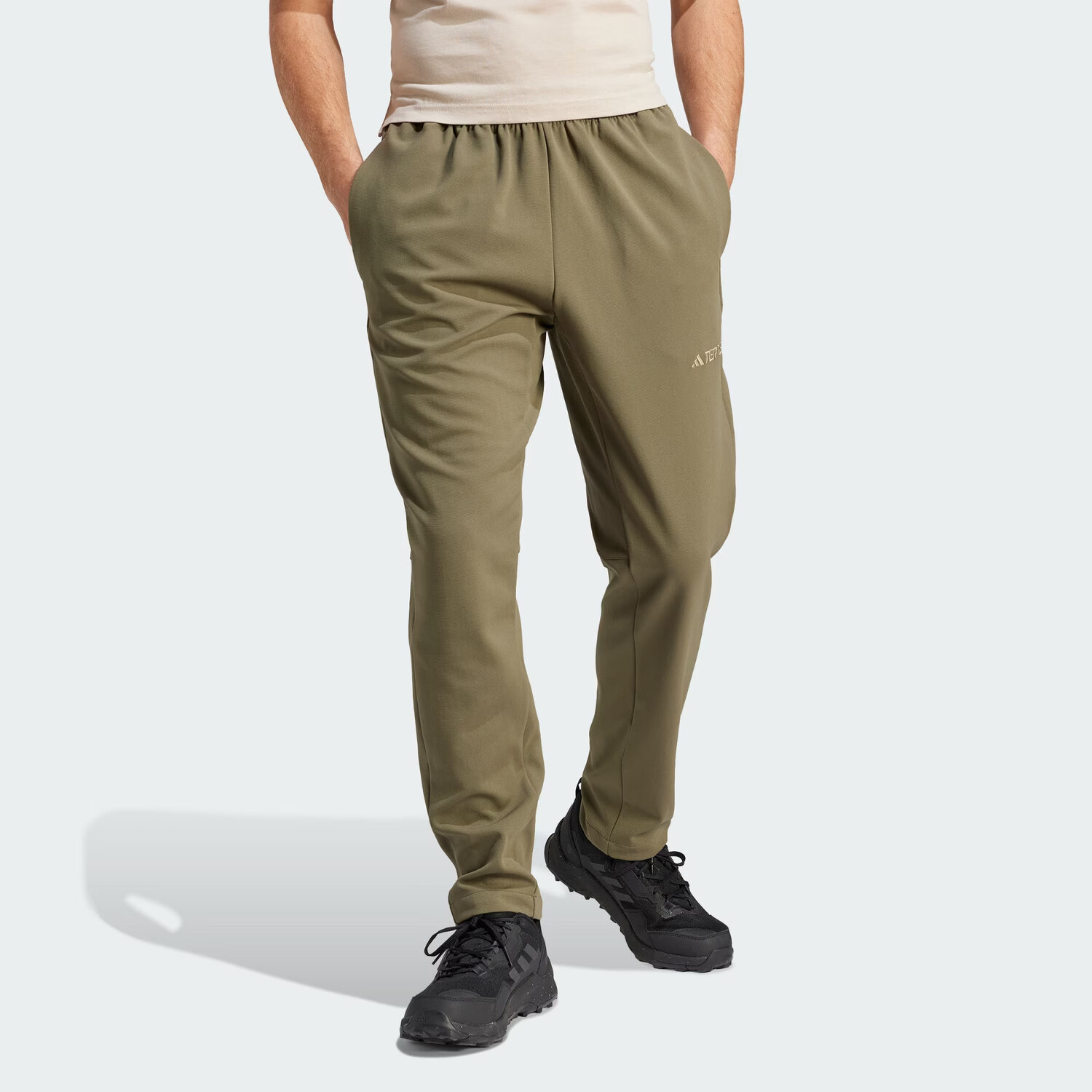 Terrex Knit Sweatpants Men Olive Strata Adidas, оливковый — фото 2
