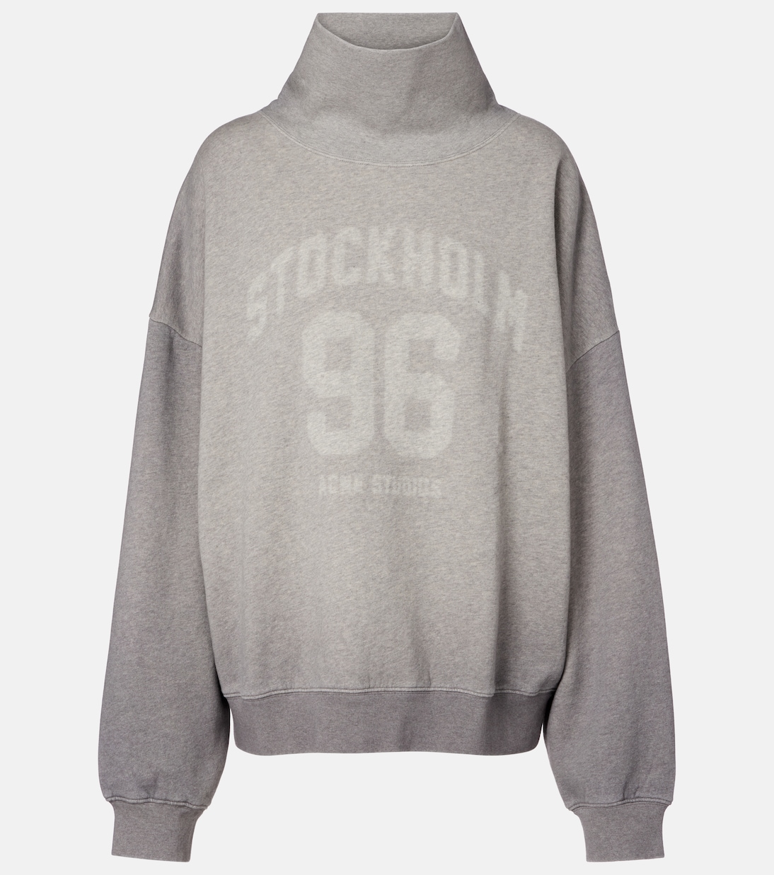 

Хлопковый джерси свитшот с принтом логотипа Acne Studios, Grey Melange