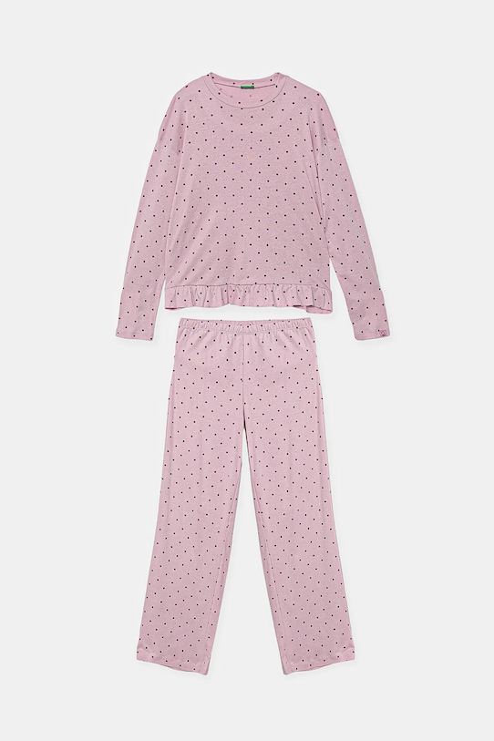 

Детская хлопковая пижама United Colors Of Benetton, розовый