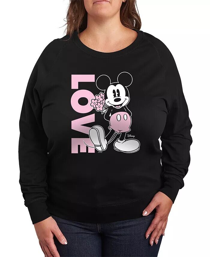 

Топ с круглым вырезом и принтом Disney Mickey Love размера Plus Hybrid Apparel, черный