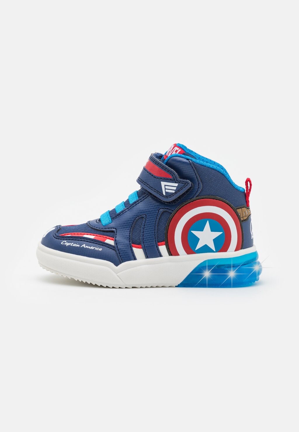 

Высокие кроссовки MARVEL AVENGERS CAPTAIN AMERICA LIGHT UP GRAYJAY BOY Geox, цвет navy/red