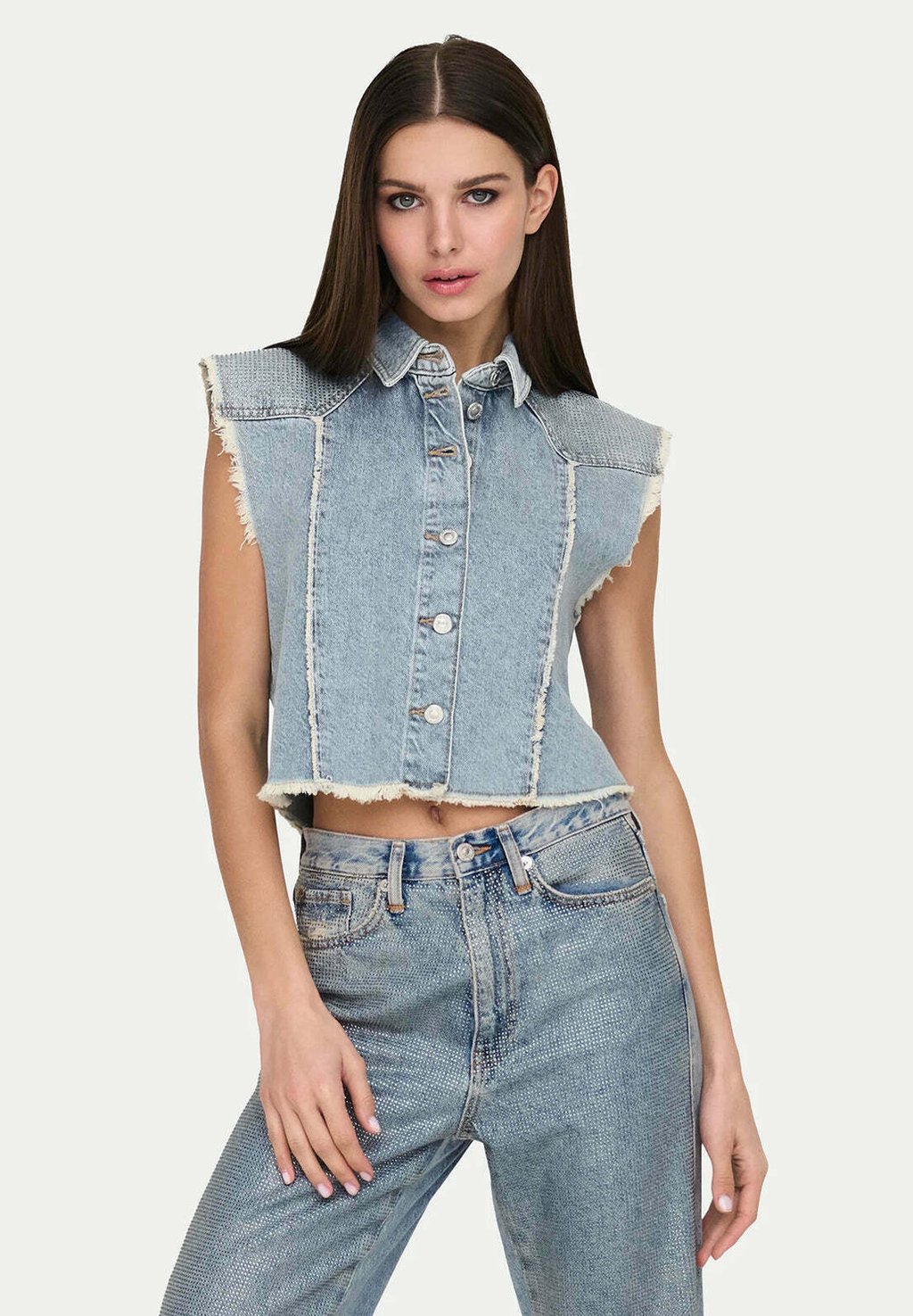 

Рубашка Top ONLY, цвет Blu Denim Chiaro