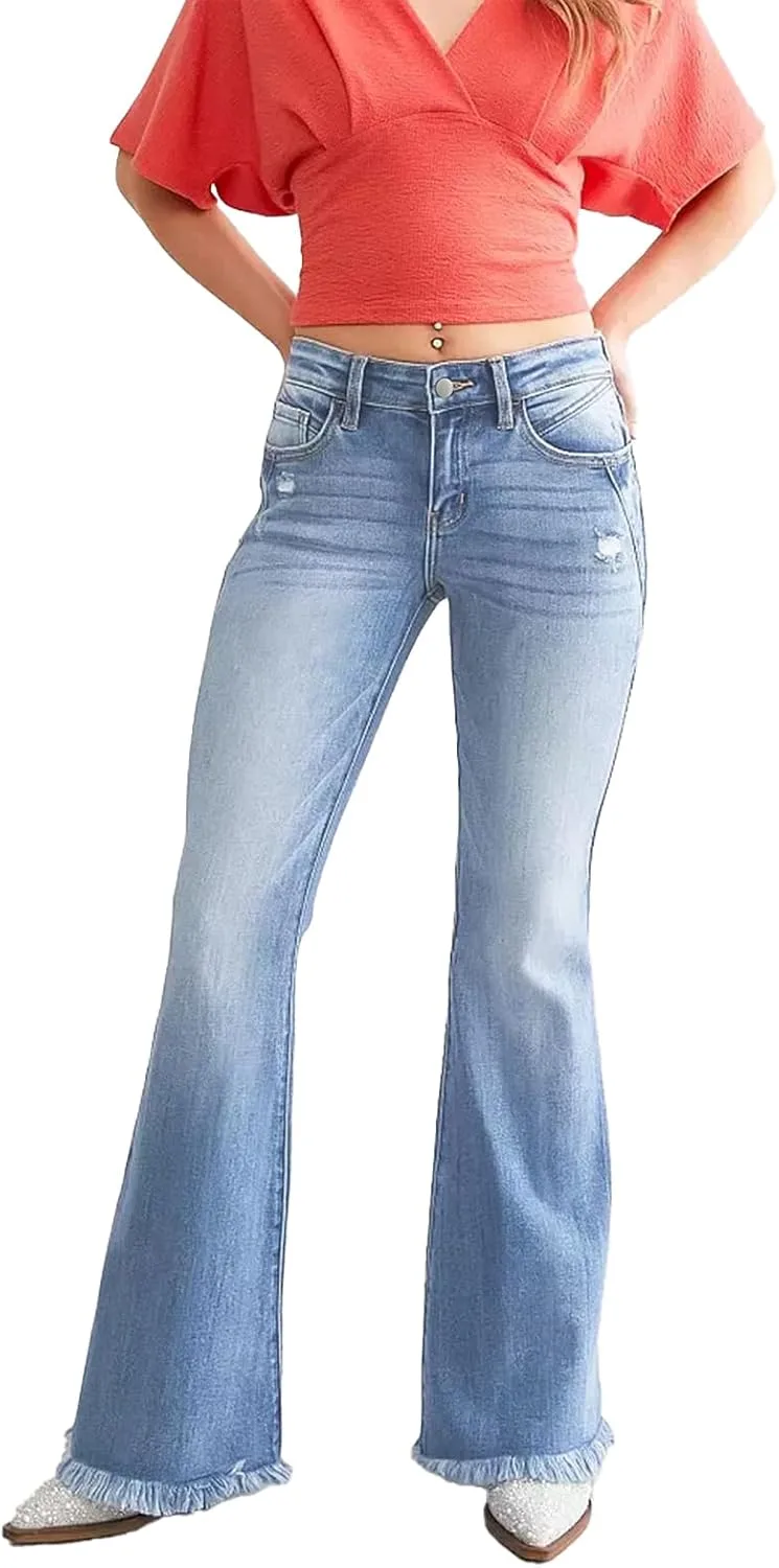 

Женские джинсы Vintage Mid Rise с эффектом стройности и расклешенным низом