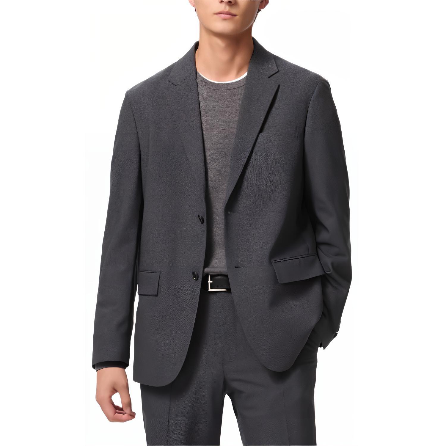 

UNIQLO Мужской деловой костюм темно-серый, Dark Gray