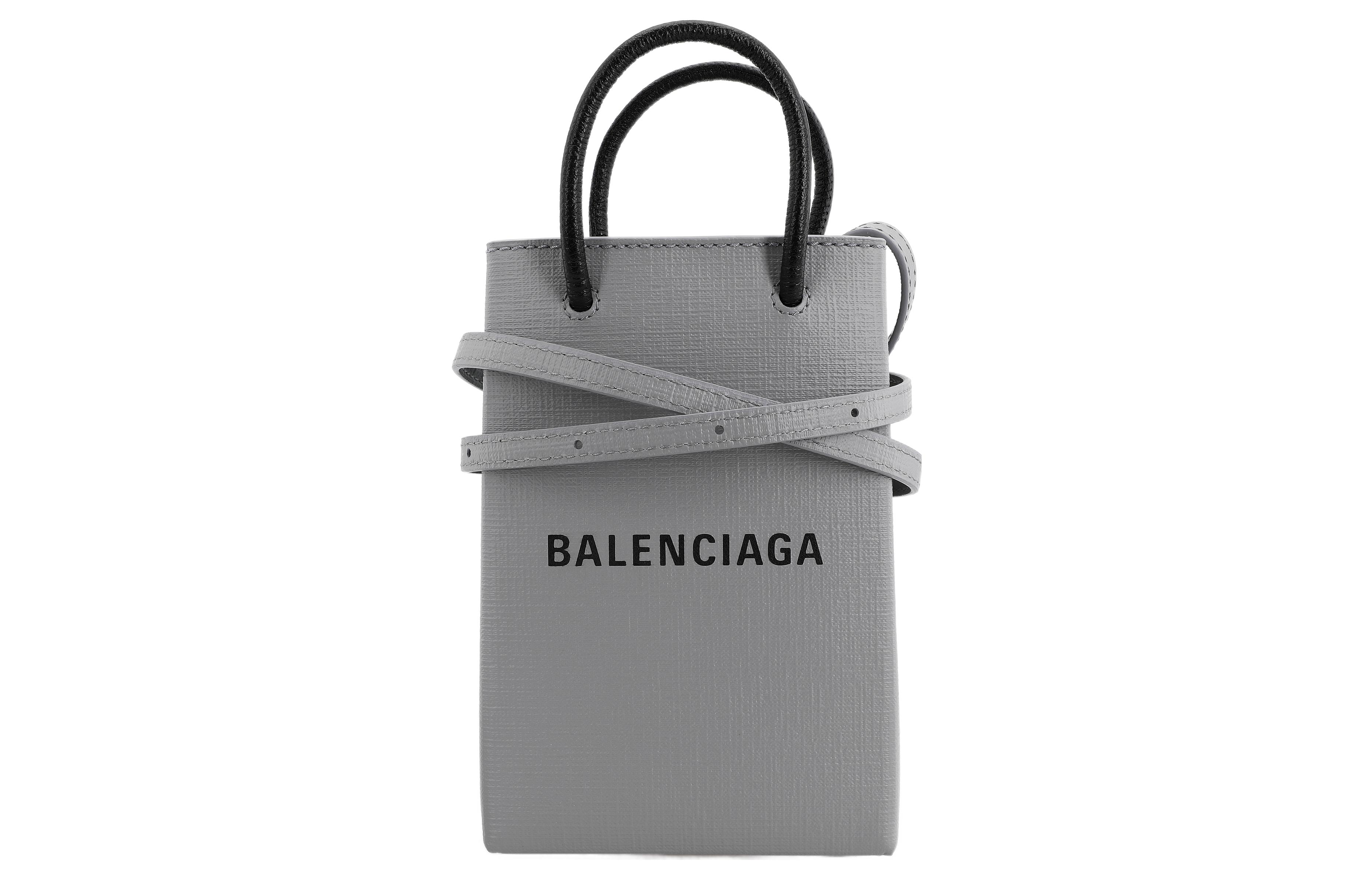 Balenciaga Сумка-шоппер из телячьей кожи Клатч для телефона Мини-сумка через плечо унисекс серого цвета — фото 2