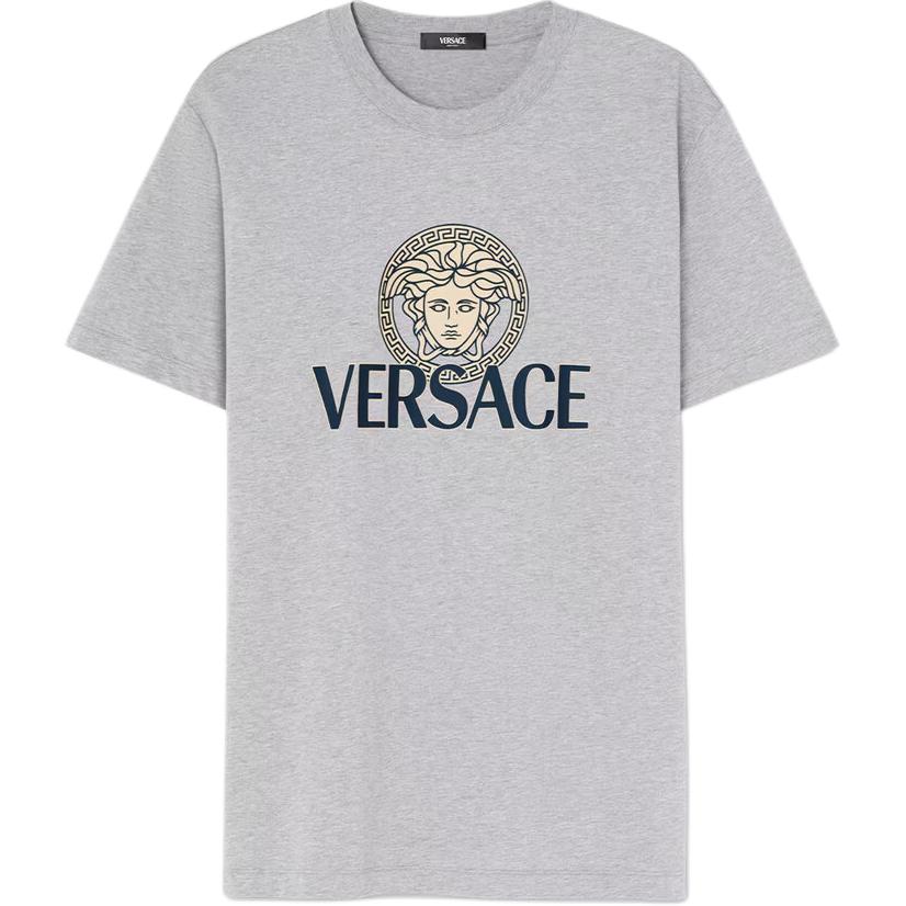 Футболка с принтом "Голова Медузы" VERSACE, серая — фото 2