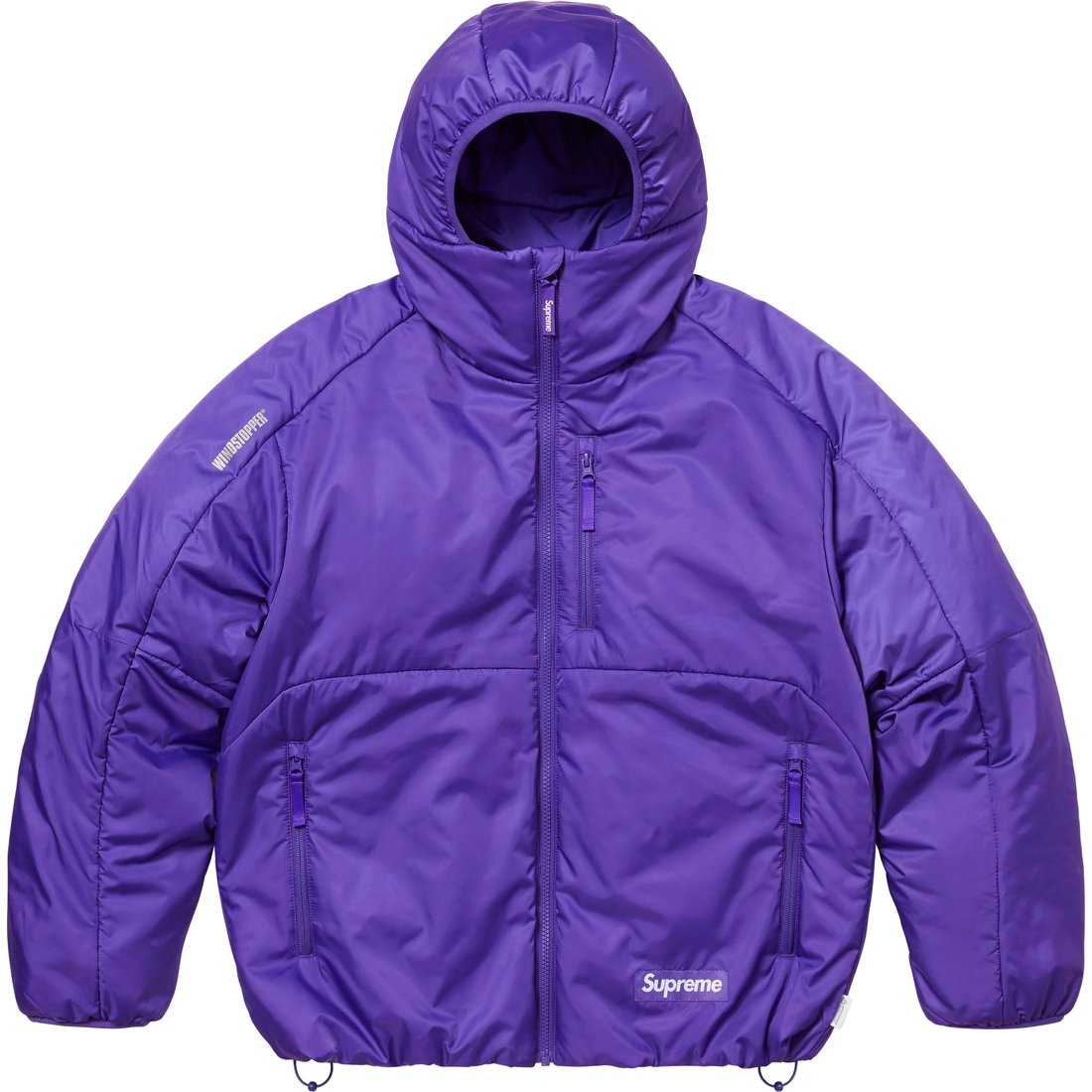 

Supreme Утеплённая ветрозащитная куртка с капюшоном, Purple/Purple