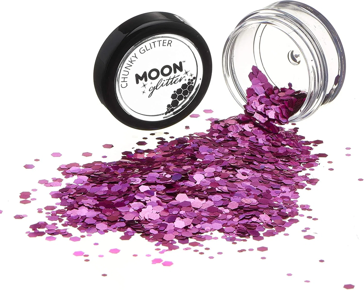 Глиттер для лица и тела Holographic Chunky Moon Glitter 3 г розовый — фото 3