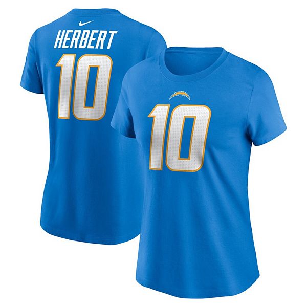 Футболка с именем и номером Джастина Герберта Los Angeles Chargers, powder blue Nike — фото 2