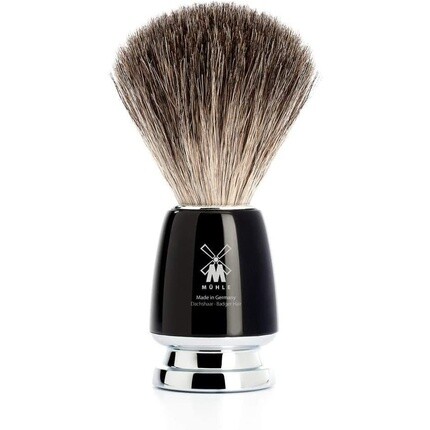 

Помазок для бритья MÜHLE RYTMO Pure Badger с ручкой из черной смолы и металлическими акцентами, черная смола M Mühle