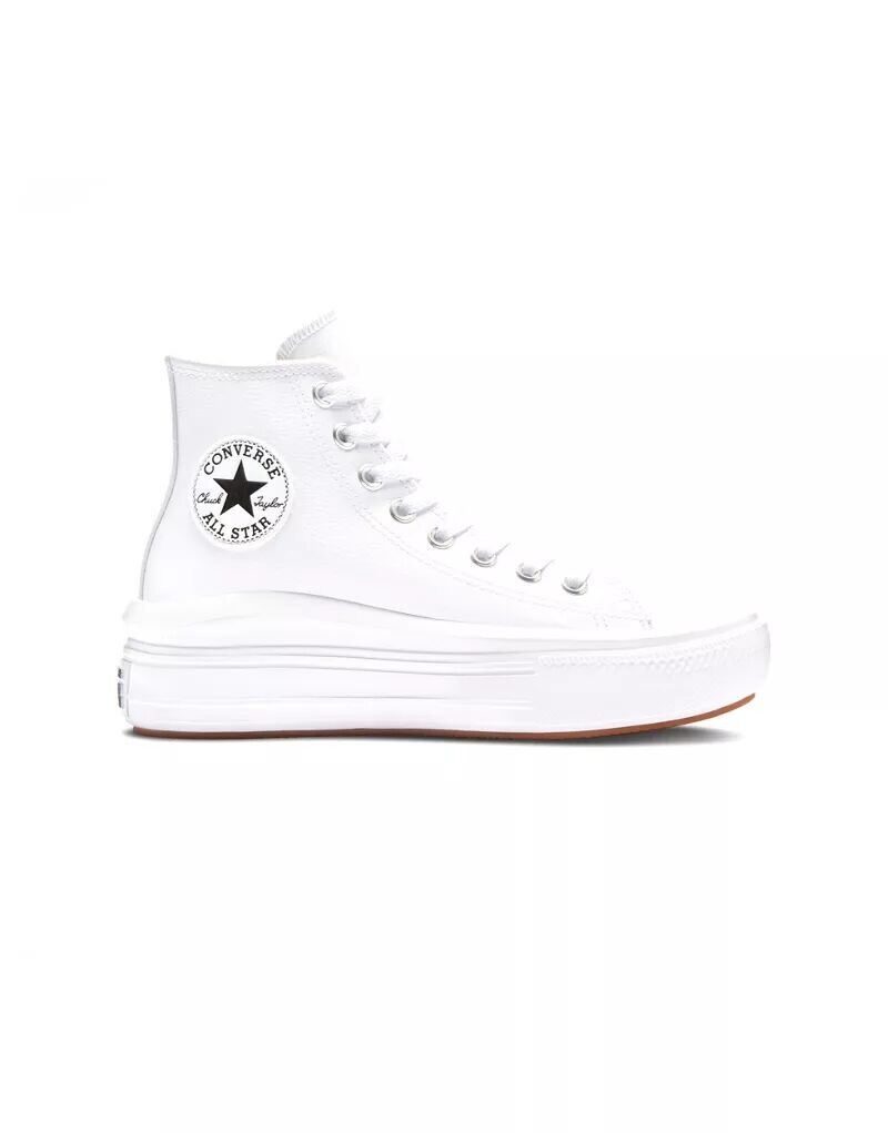 

Бело-черные кожаные кроссовки на платформе Converse Chuck Taylor All Star Move, Черный, Бело-черные кожаные кроссовки на платформе Converse Chuck Taylor All Star Move