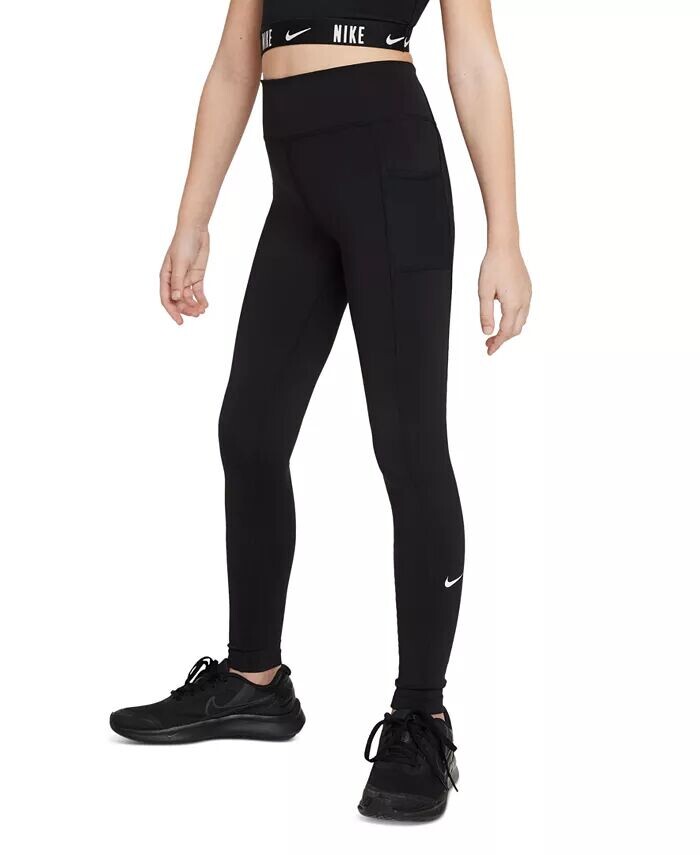 

Леггинсы Dri-FIT с одним карманом для девочек Nike, серый
