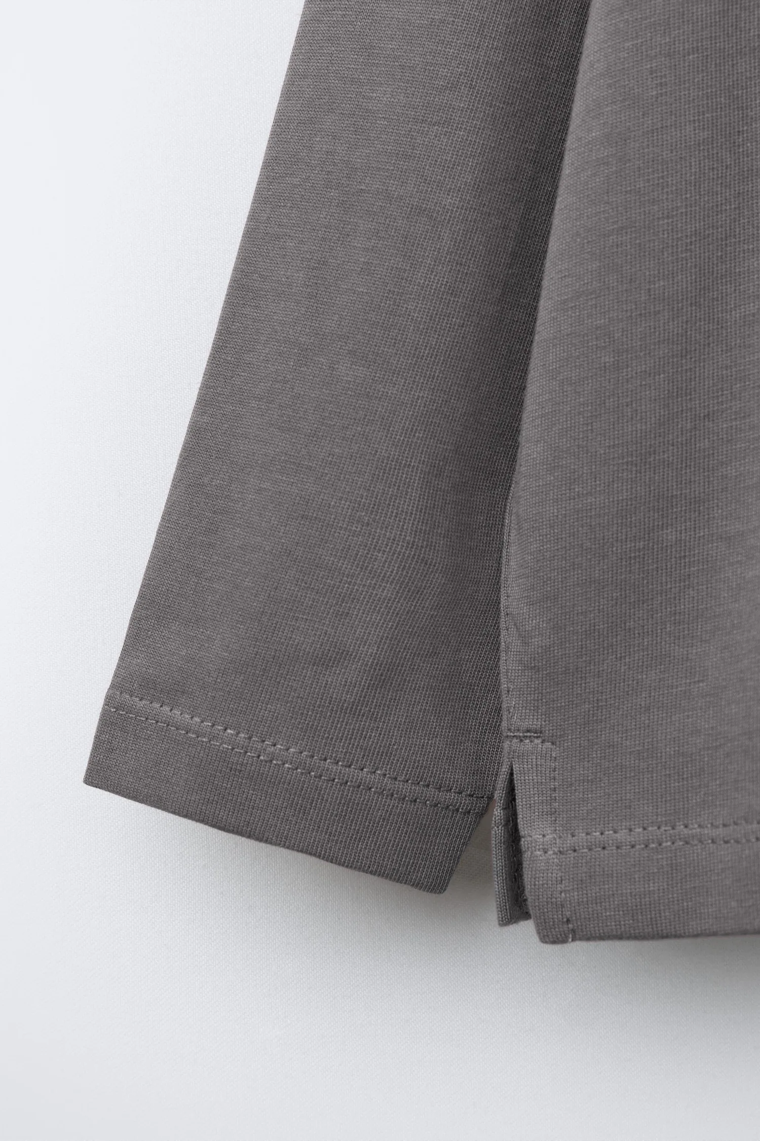Вышитая плотная футболка Zara, жемчужно-серый — фото 4