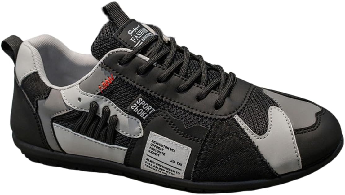 

Мужские легкие спортивные кроссовки с низким верхом, против скольжения, с цветными вставками, дышащие для повседневной ходьбы Lexamen, черный