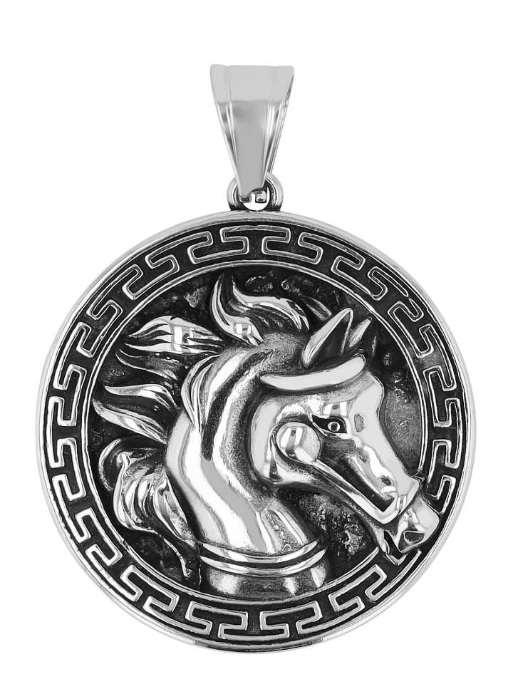 

Adeliás Кулон унисекс - кулон с гравировкой лошади, изготовленный из нержавеющей стали серебристого цвета