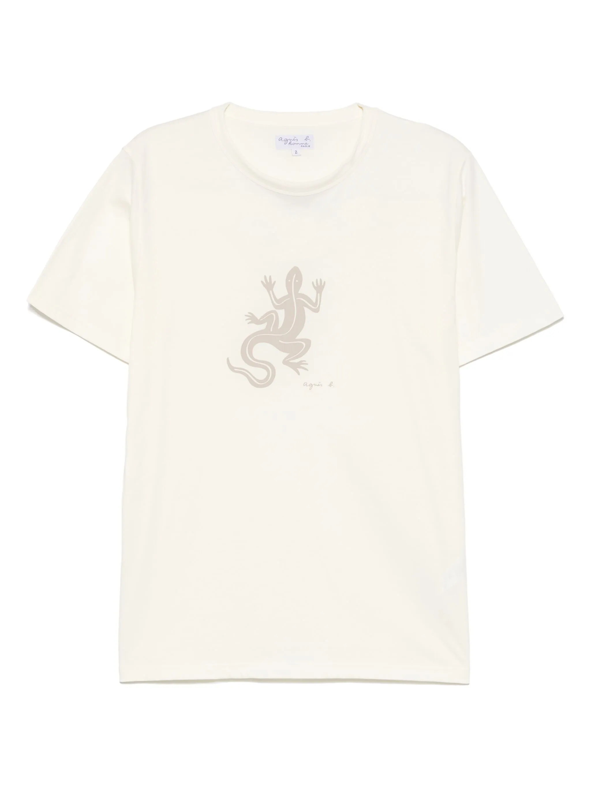 

Футболка с принтом Agnès B., кремовый