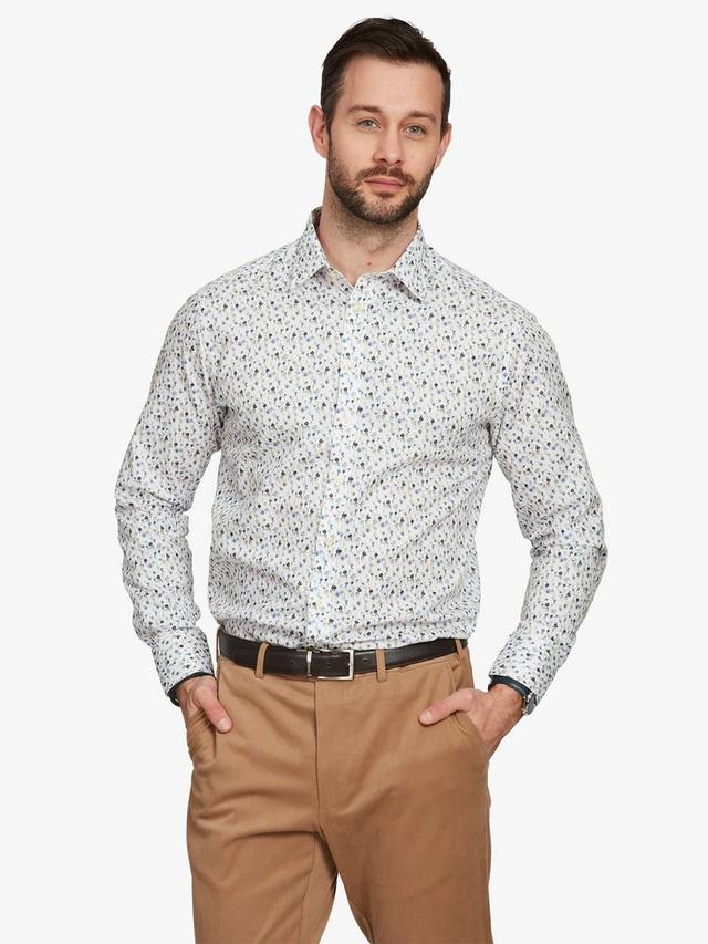 

Футболка с мелким цветочным принтом и длинными рукавами Simon Carter, White/Multi