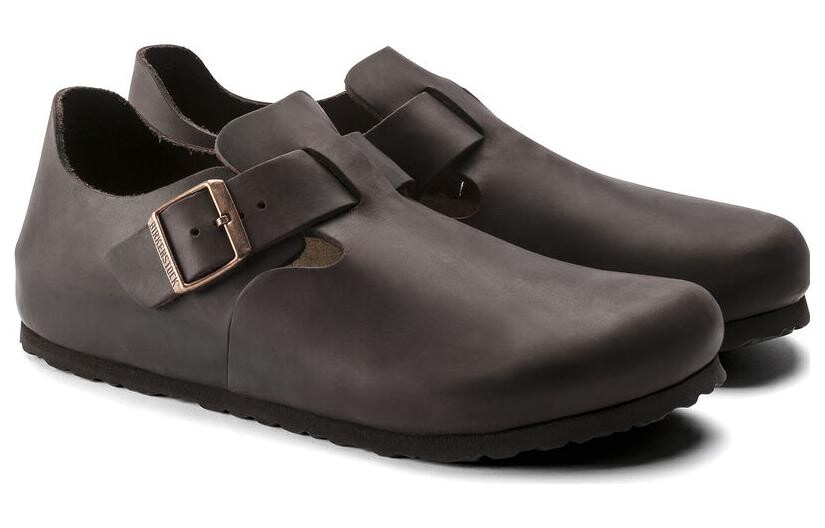 Кожаные мокасины London с круглым носком Birkenstock, темно-коричневый — фото 3