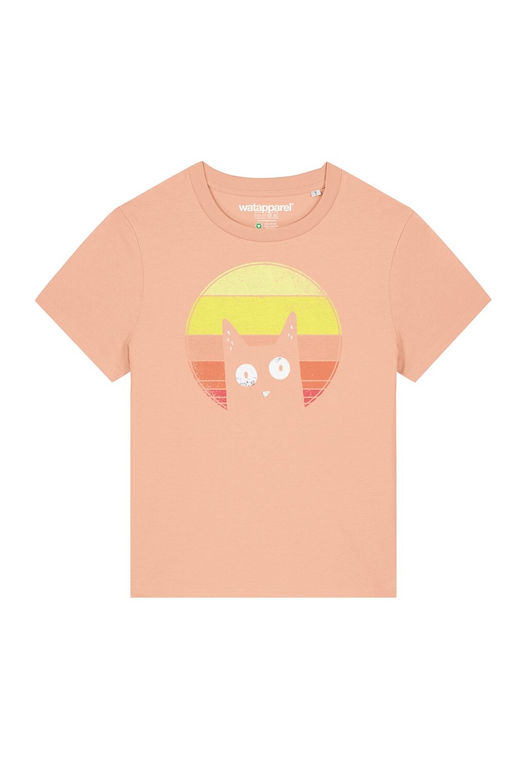 

Футболка с принтом SUNSET CAT watapparel, светло-розовый