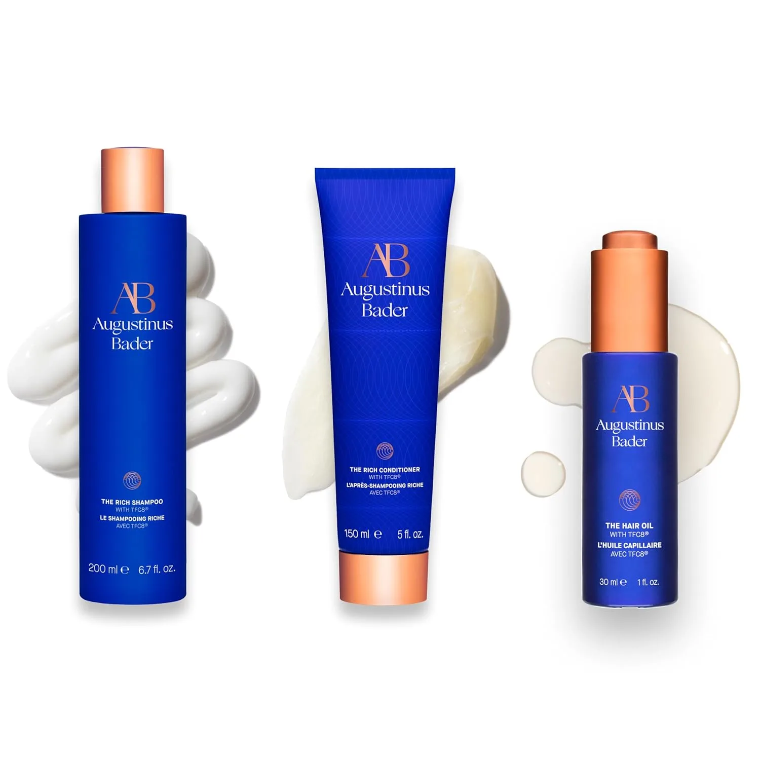 Шампунь Augustinus Bader The Rich, кондиционер The Rich и масло для волос The Hair Oil