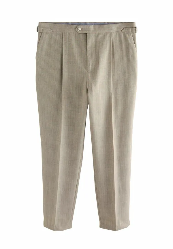 Брюки в полоску «елочка», прямого кроя. Next, Taupe
