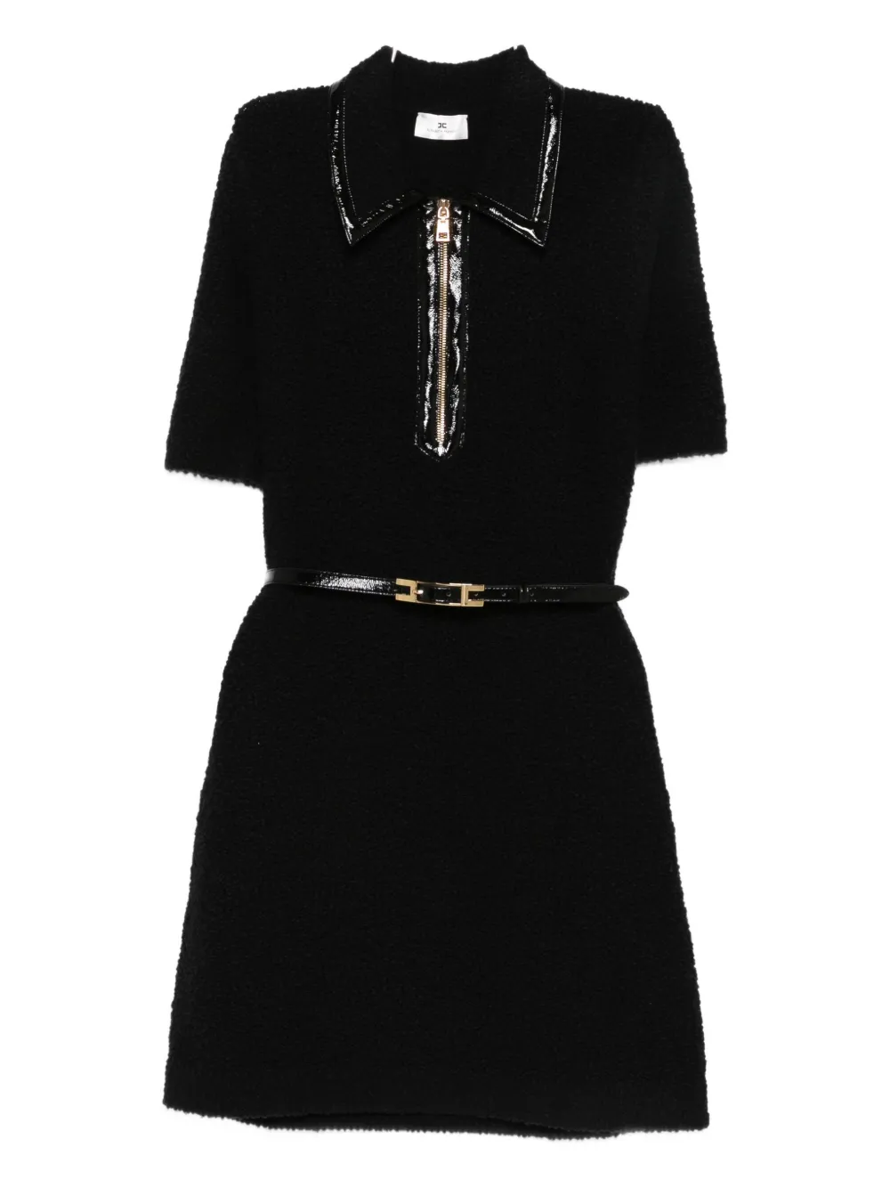 

Платье с поясом на молнии спереди Elisabetta Franchi, черный