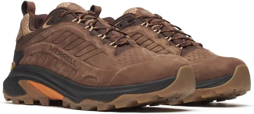 Мужские водонепроницаемые кожаные походные кроссовки Merrell Moab Speed 2, коричневый — фото 2