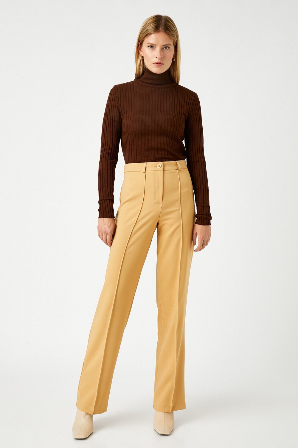 

Женские брюки из верблюжьего волоса Koton, коричневый